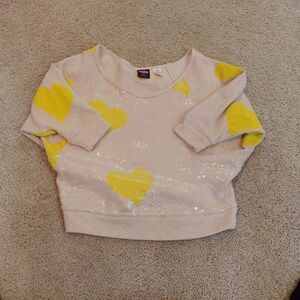 Juniors M medium hard candy sweater crop tan